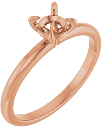 Sužadėtuvių Žiedas „Solitaire“ 10k rose gold Round 5.2mm (1)