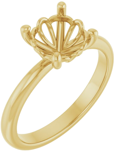 14K Yellow 8 mm Round Solitaire Engagement Ring Mounting (1)