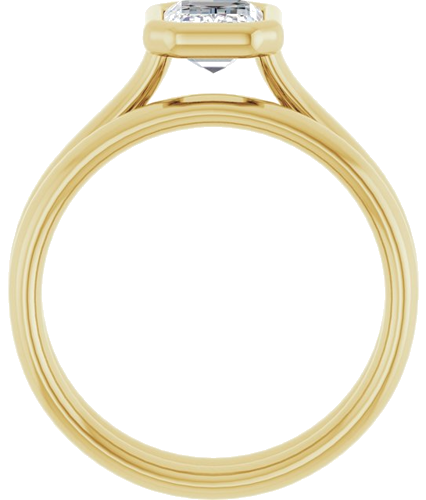 Sužadėtuvių Žiedas „Bezel-Set Solitaire“ 10k yellow gold Emerald 7mm x 5mm (7)