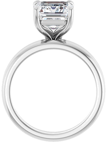 Sužadėtuvių Žiedas 585 Baltojo Aukso Emerald 10mm x 8mm (7)