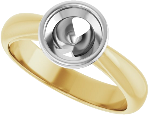 Sužadėtuvių Žiedas „Bezel-Set Solitaire“ 14k yellow/white gold Round 6.5mm (5)