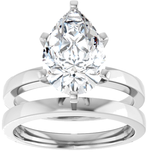 Sužadėtuvių Žiedas „Solitaire“ 14k white gold Pear 12mm x 8mm (8)