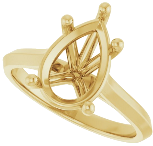 Sužadėtuvių Žiedas „Claw-Prong“ 10k yellow gold Pear 12mm x 8mm (5)