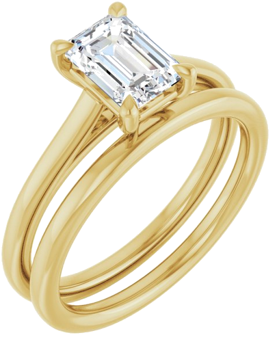 Sužadėtuvių Žiedas „Claw-Pong“ 14k yellow gold Emerald 7mm x 5mm (6)