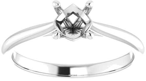 14K White 5.5 mm Round Solitaire Engagement Ring Mounting (3)