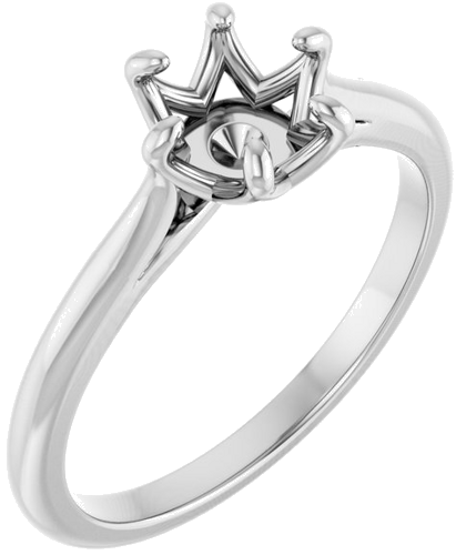 Sužadėtuvių Žiedas „Solitaire“ 14k white gold Round 6.5mm (1)