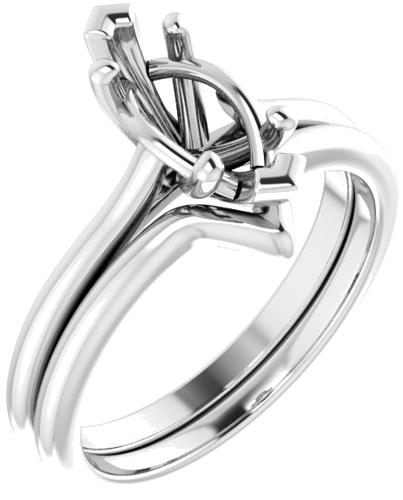 Sužadėtuvių Žiedas „Solitaire“ 14k white gold Marquise 10mm x 5mm (6)
