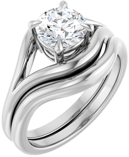 Sužadėtuvių Žiedas „Claw-Prong Solitaire“ 14k white gold Round 6.5mm (6)