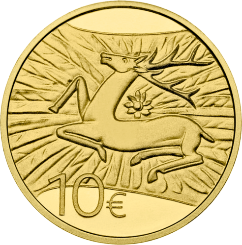 2009 Liuksemburgas Henri I Orvalio prieglobsčio Elnias 10 eurų auksinė moneta (1)