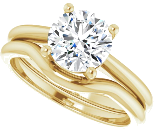 Sužadėtuvių Žiedas „Solitaire“ 14k yellow gold Round 7.4mm (10)