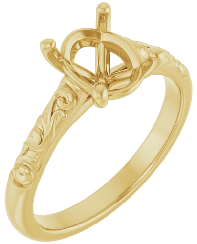 Sužadėtuvių Žiedas „Solitaire“ 14k yellow gold Oval 9mm x 7mm (1)