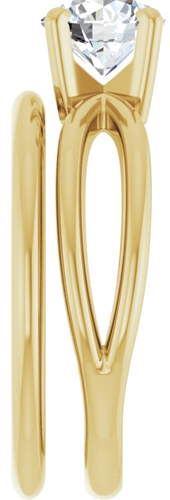 Sužadėtuvių Žiedas „Split Shank“ 585 Geltonojo Aukso Round 6.5mm (9)