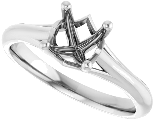 Platinum 6.5 mm Round Solitaire Engagement Ring Mounting (5)