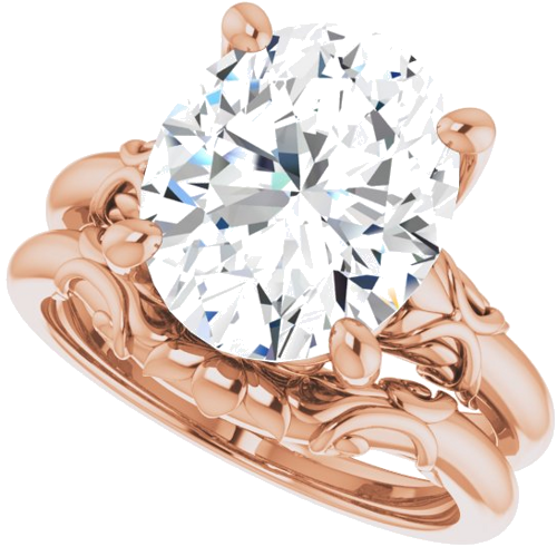 Sužadėtuvių Žiedas „Solitaire“ 14k rose gold Oval 12mm x 10mm (10)