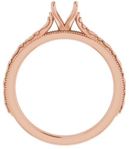 14K Rose  5.2 mm Round Solitaire Engagement Ring Mounting (2)