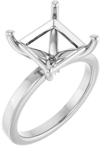 Sužadėtuvių Žiedas „Solitaire“ 14k white gold Square 9mm (1)