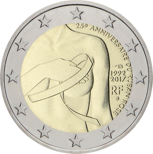 2017 Francija Rozā lentīte - 2 eiro monēta (1)