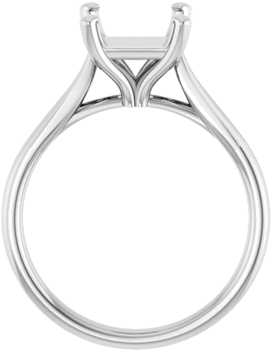 14K White 7 mm Square Engagement Ring Mounting (2)
