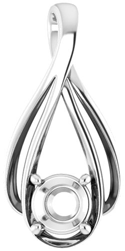 Pakabukas „Solitaire“ 585 Baltojo Aukso Round 6mm (1)