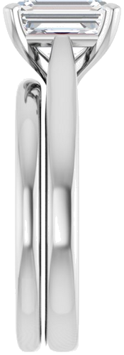 14K White 8x6 mm Emerald Engagement Ring Mounting (9)