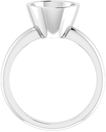 Sužadėtuvių Žiedas „Bezel-Set Solitaire“ 14k white gold Round 8.8mm (2)