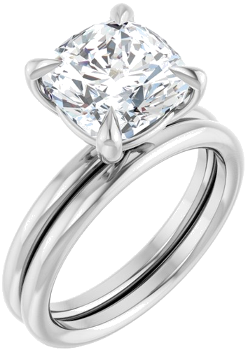 Sužadėtuvių Žiedas „Claw-Prong Solitaire“ 14k white gold Cushion 9mm (6)