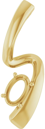Pakabukas „Solitaire Freeform“ 14k yellow gold Oval 6mm x 4mm (1)