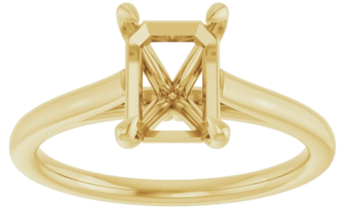 Sužadėtuvių Žiedas „Claw-Pong“ 10k yellow gold Emerald 7.5mm x 5.5mm (3)