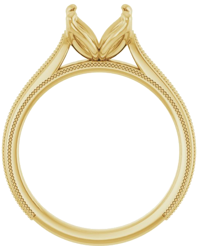 14K Yellow  8 mm Round Solitaire Engagement Ring Mounting (2)