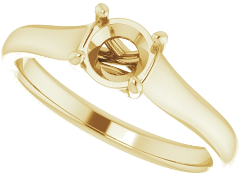14K Yellow 5.5 mm Round Solitaire Engagement Ring Mounting (5)