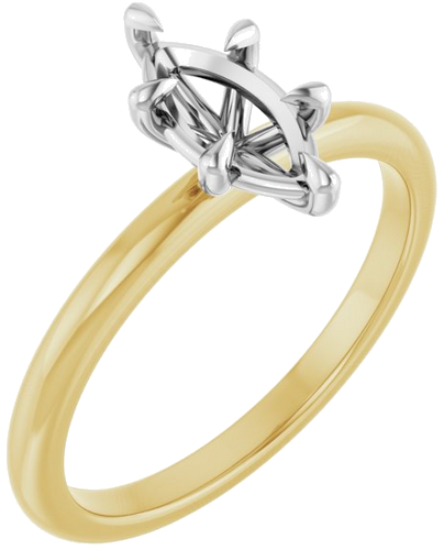 Sužadėtuvių Žiedas „Claw-Prong“ 14k yellow/white gold Marquise 9mm x 4.5mm (1)