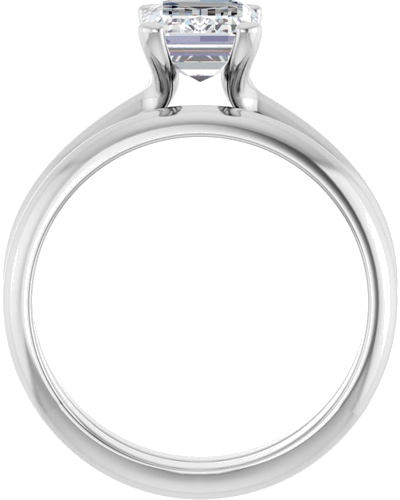 14K White 8x6 mm Emerald Solitaire Engagement Ring Mounting (7)