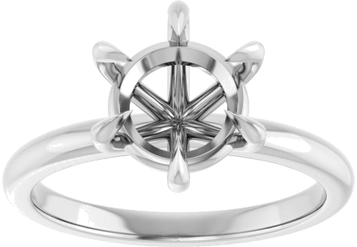14K X1 White 8.2 mm Round Solitaire Engagement Ring Mounting (3)