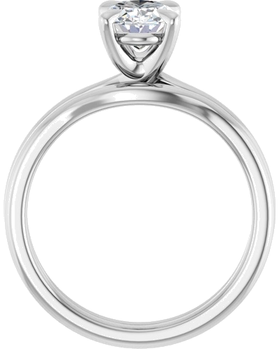 Sužadėtuvių Žiedas 14k white gold Oval 8mm x 6mm (7)