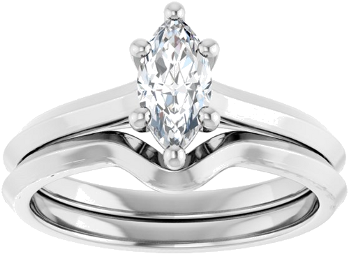 Sužadėtuvių Žiedas „Solitaire“ 585 Baltojo Aukso Marquise 8mm x 4mm (8)