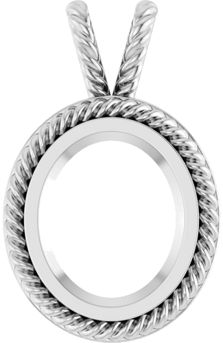 Pakabukas „Rope Bezel-Set Solitaire“ 925 Sidabro Oval 12mm x 10mm (1)