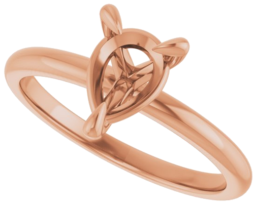 Sužadėtuvių Žiedas „Solitaire“ 14k rose gold Pear 8mm x 6mm (5)
