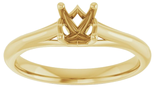 14K Yellow 5.2 mm Round Solitaire Engagement Ring Mounting (3)