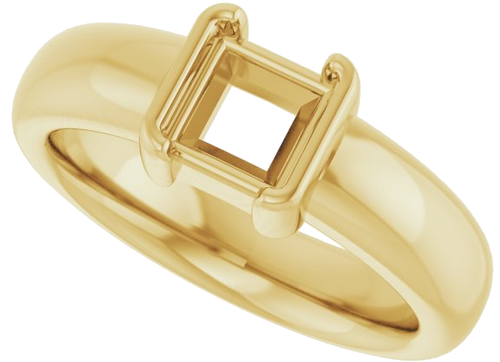 Sužadėtuvių Žiedas „Half-Bezel Solitaire“ 14k yellow gold Square 5.5mm (5)