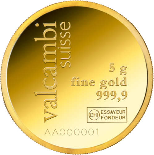 5 г Инвестиционный золотой слиток Valcambi Round Bar (1)