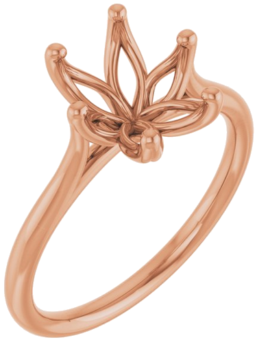 14K Rose 10 x 8 mm Oval Engagement Ring Mounting (1)