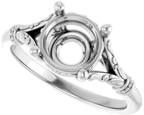 Sterling Silver 8 mm Round Solitaire Engagement Ring Mounting (5)