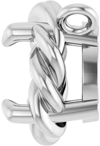 Pakabukas „Claw-Prong Rope“ 14k white gold Round 5mm (3)