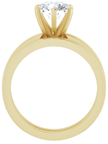 14K Yellow 7 mm Round Solitaire Engagement Ring Mounting (7)