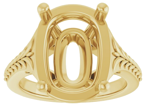 Sužadėtuvių Žiedas „Solitaire“ 14k yellow gold Elongated Cushion 14mm x 10mm (3)