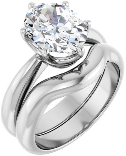 Sužadėtuvių Žiedas „Solitaire Crown-Inspired“ 14k white gold Oval 10mm x 8mm (6)