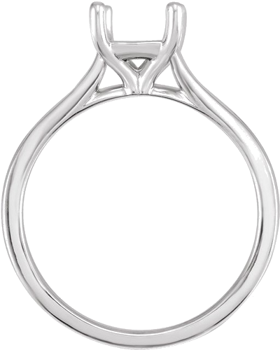 14K White 8x6 mm Emerald Solitaire Engagement Ring Mounting (2)