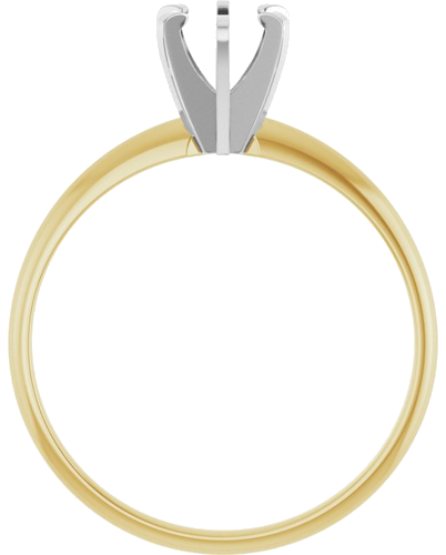 14K Yellow White 5.0-5.3 mm Round 6-Prong Solitaire Engagement Ring Mounting (2)