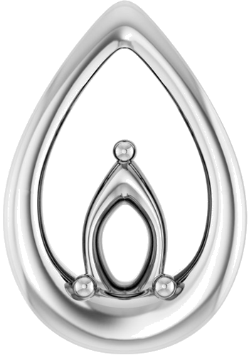 Pakabukas „Solitaire“ 14k white gold Pear 6mm x 4mm (1)