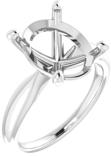 Sužadėtuvių Žiedas 950 Platinos Oval 14mm x 10mm (1)